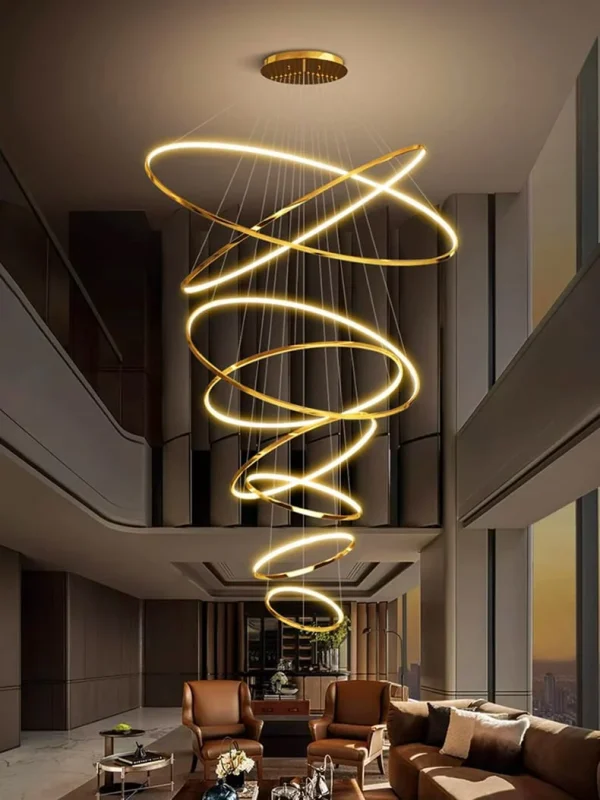 Modern 10-Ring LED Chandelier - Luxury Lighting