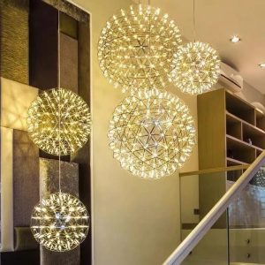 Modern Sparkle Ball LED Pendant Light - Stainless Steel