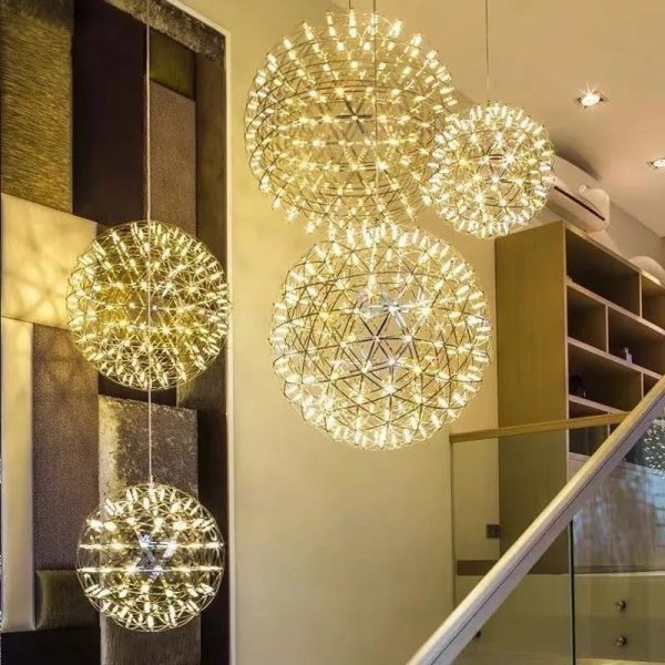 Modern Sparkle Ball LED Pendant Light - Stainless Steel
